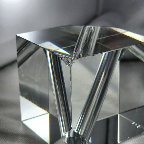 Crystal Cube for Hanging Light Fixture Replacement Pendant Glass Paperweight 2 ¾ - Picture 9 of 10